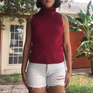 NWT: Francesca’s Burgundy Sleeveless Turtleneck